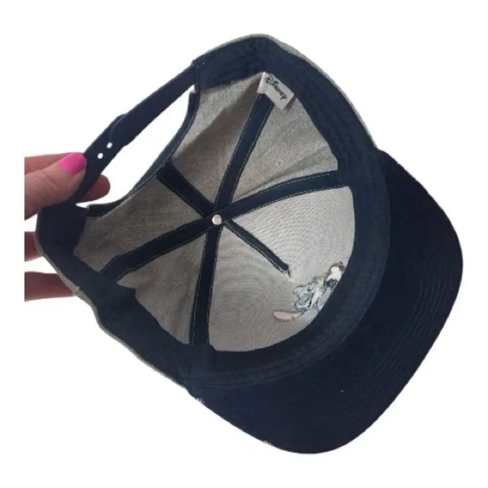 Disney Lilo And Stitch Pineapple Brim Gray and Blue Stitch Baseball Cap.
